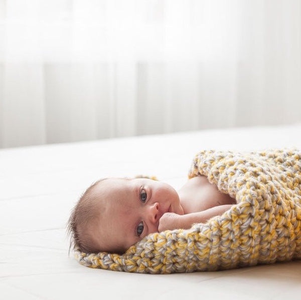 Grey and online yellow baby blanket