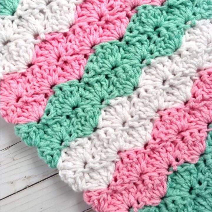 Crochet baby blanket - pink and teal Crochet baby blanket - online baby crochet blanket - crochet baby afghan, teal, hot pink and white baby blanke